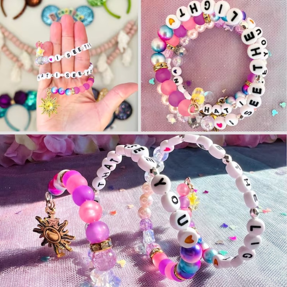 ✨💜💛 Rapunzel tangled Disney bracelet wrapped beaded handmade bracelet